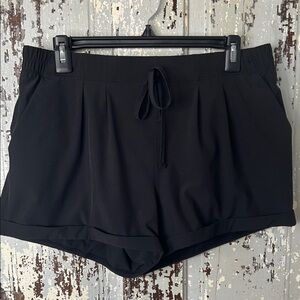 ZYIA Women's Black Athletic Shorts with non functional Drawstring